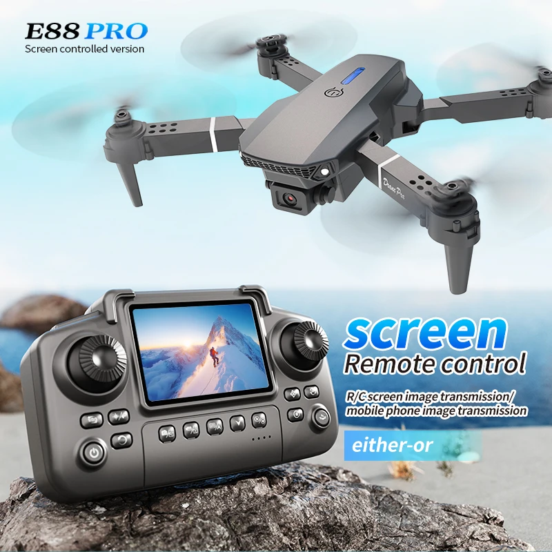 Rc Hobby Helicopter - Dron Profesional E88 PRO con Pantalla,